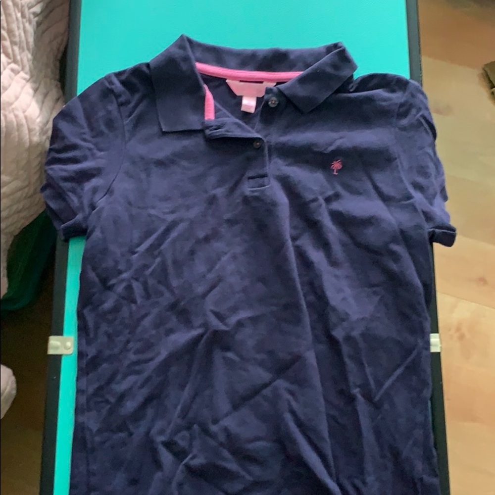 Lily Pulitzer Navy and Pink Polo